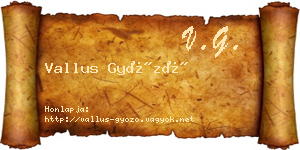 Vallus Győző névjegykártya